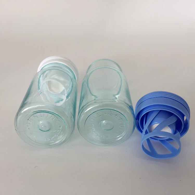 BPA free food grade 50ml plastic PET desiccant spring cap bottle, effervescent tablet pill bottle