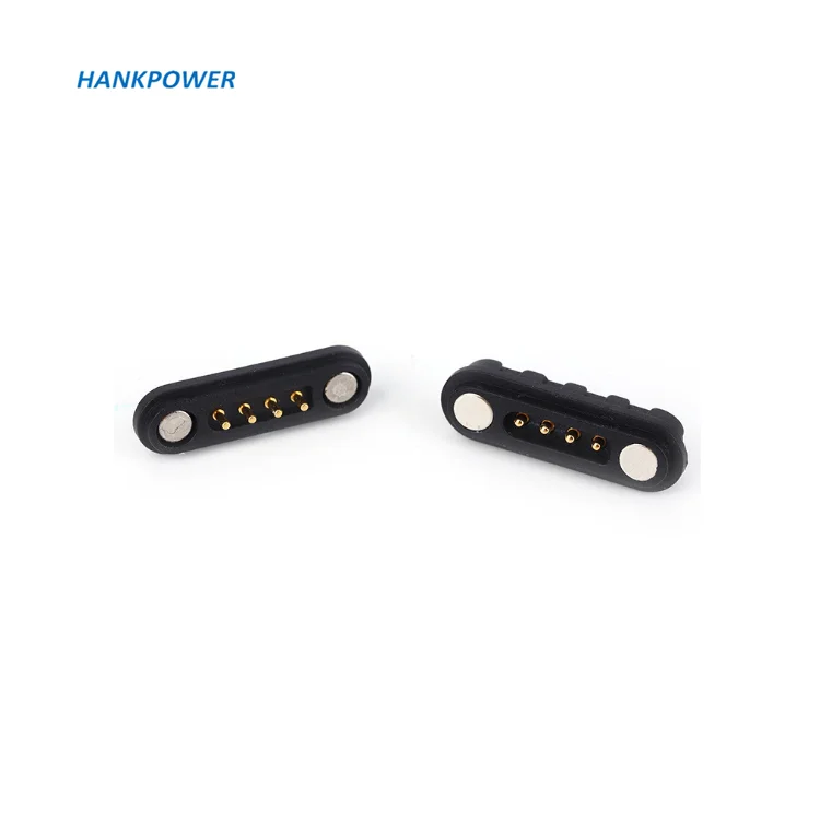 Brass 4 Pin Pogo Pin Magnetic Electronic Connector For PCB Contacts 4Pin Magnetic Connectors