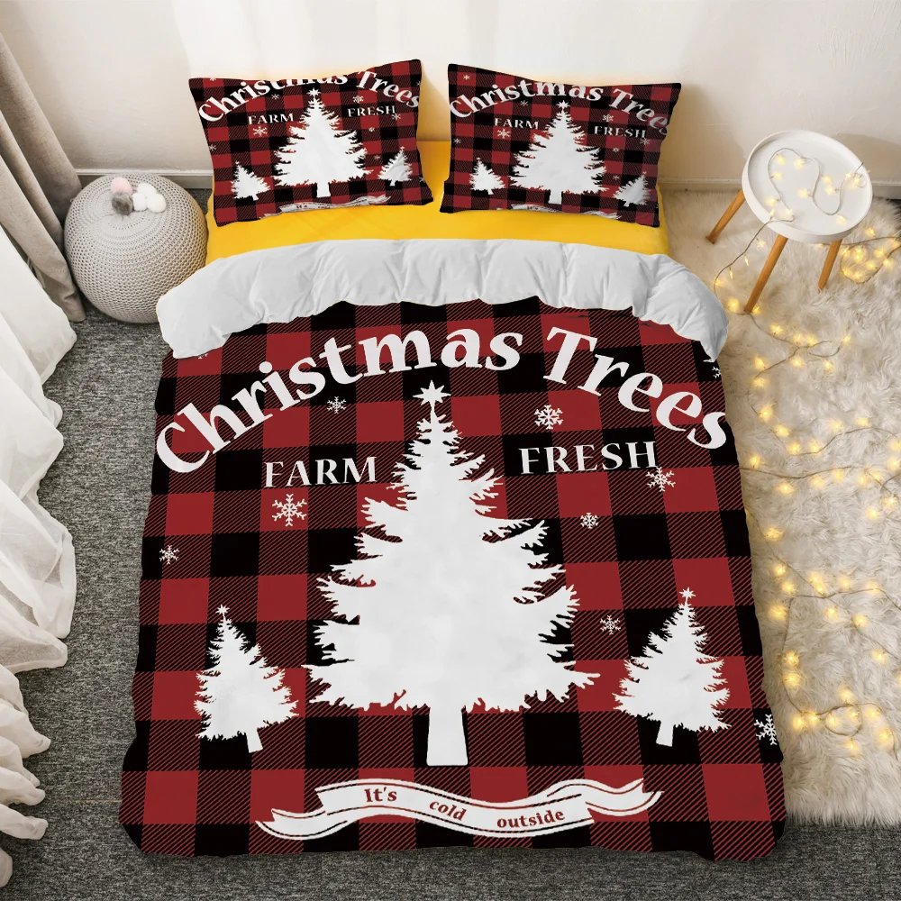 3D digital printed christmas series customized polyester realistic duvet cover 3d printed