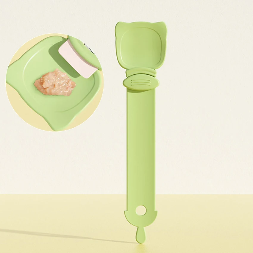 Portable Cat Snack Liquid Treat Spoon Sliding Strip Squeeze Spoon for Kittens and Cats Food Grade Material for Feeding Pets