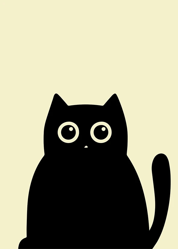 Wholesale Wall Art Canvas Painting Black and White Cat Poster Luxury Simple Wall Painting Living Room Home Decorative Painting