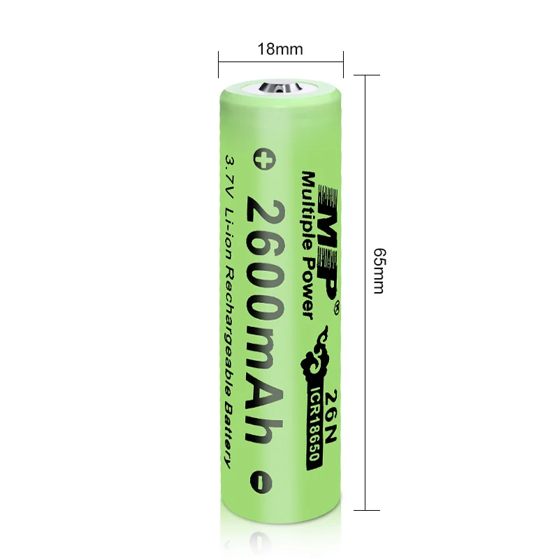 Grade A Flat Top Cell Original Full Capacity 18650 2600mAh 3.7V Li-ion Battery