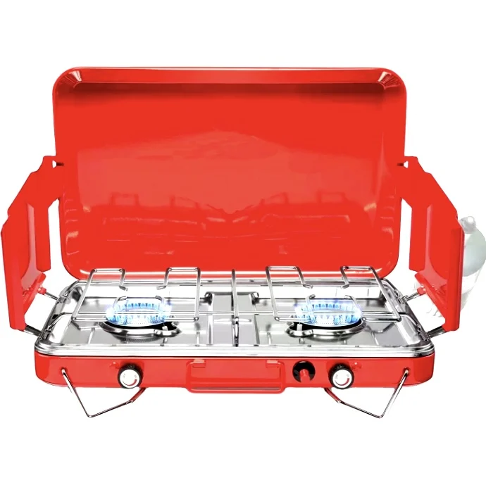 Competitive Price Camping Stove Gas Cookergas Stove 2 Burners With Stand For Outdoor