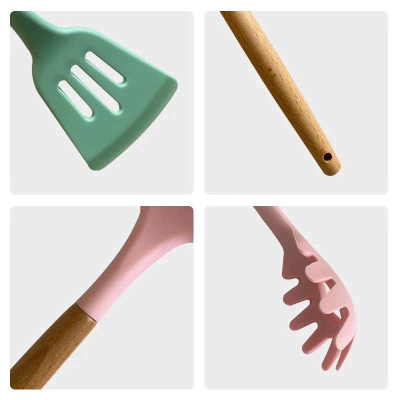 2021 high quality wholesale hot sale kitchenware 12pcs cooking silicone spatula kitchen utensil set