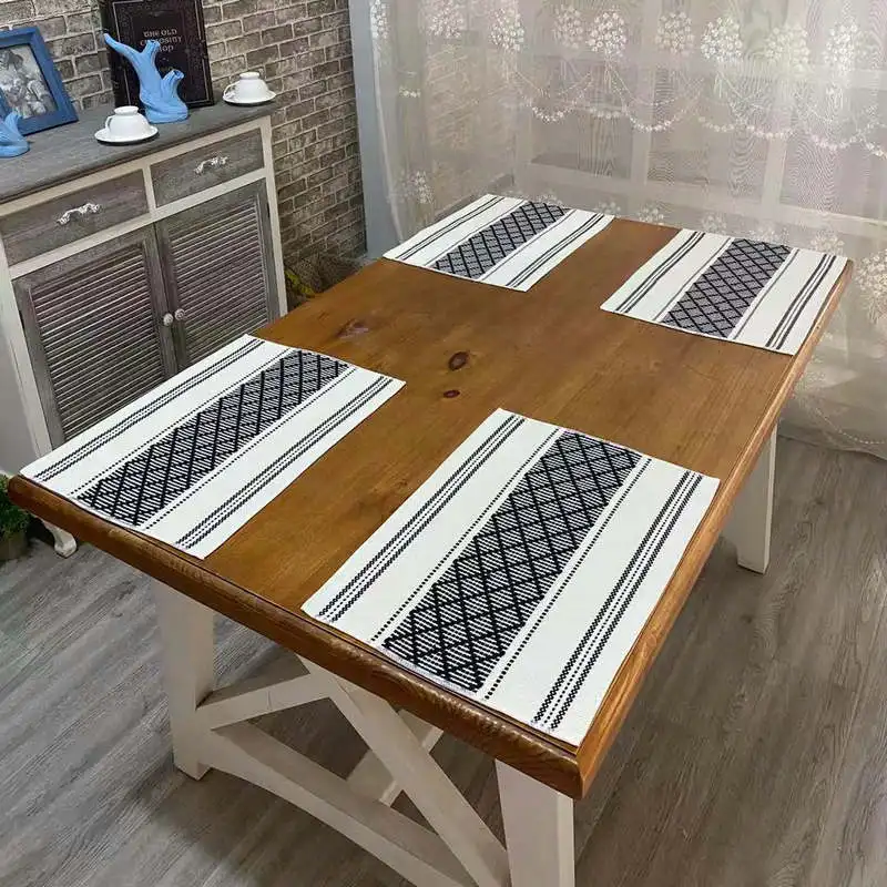 Lufu Woven table runner tablecloth embroidery table runners Christmas Table Runner  with cotton thread