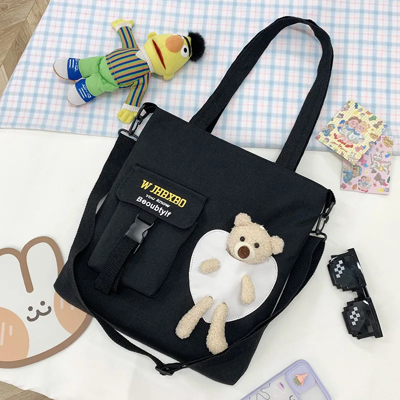 Korean version of the campus girls cute canvas single shoulder crossbody bag handbag wholesale cheap simple purse