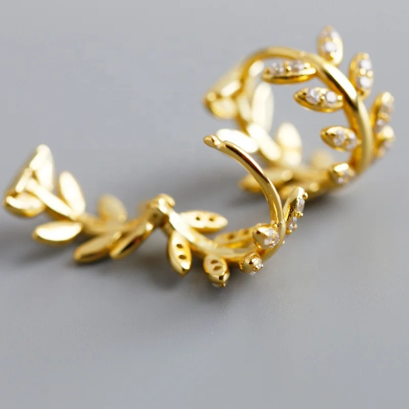 New fashion 925 sterling silver hoop earrings 18k gold plated for women