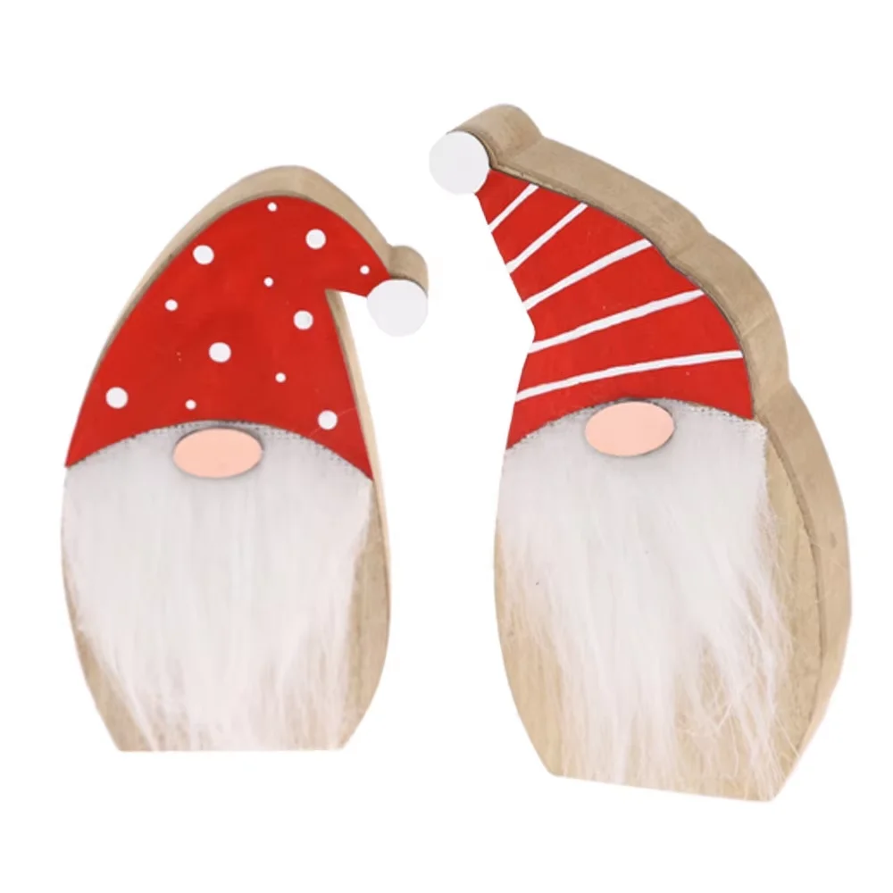Christmas Santa Gnome Wooden Decorations Elf Scandinavian Gnome Supplier For Holiday Home Decor
