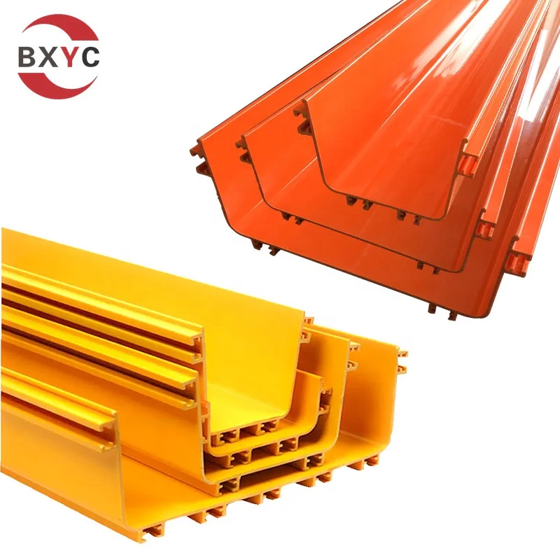 Hot Sales Cable Tray And Trunking Rail Height 100mm Yellow Orange PVC Fiber Optic Cable Tray With Price List