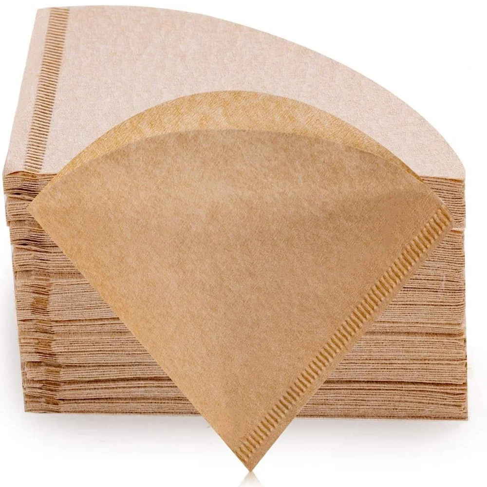 Wholesale 3-6cups Cone Coffee Filters Paper Original Disposable Eco Friendly Materials Custom Brown Drip Coffee Paper Filter