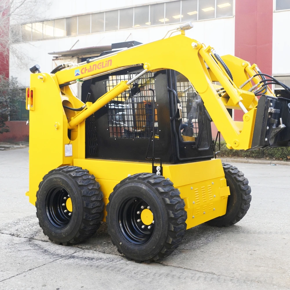 4 In 1 Bucket Mini Skid Steers Compact Utility Loaders Earthmoving Machinery Tracked Skid Steer Loader