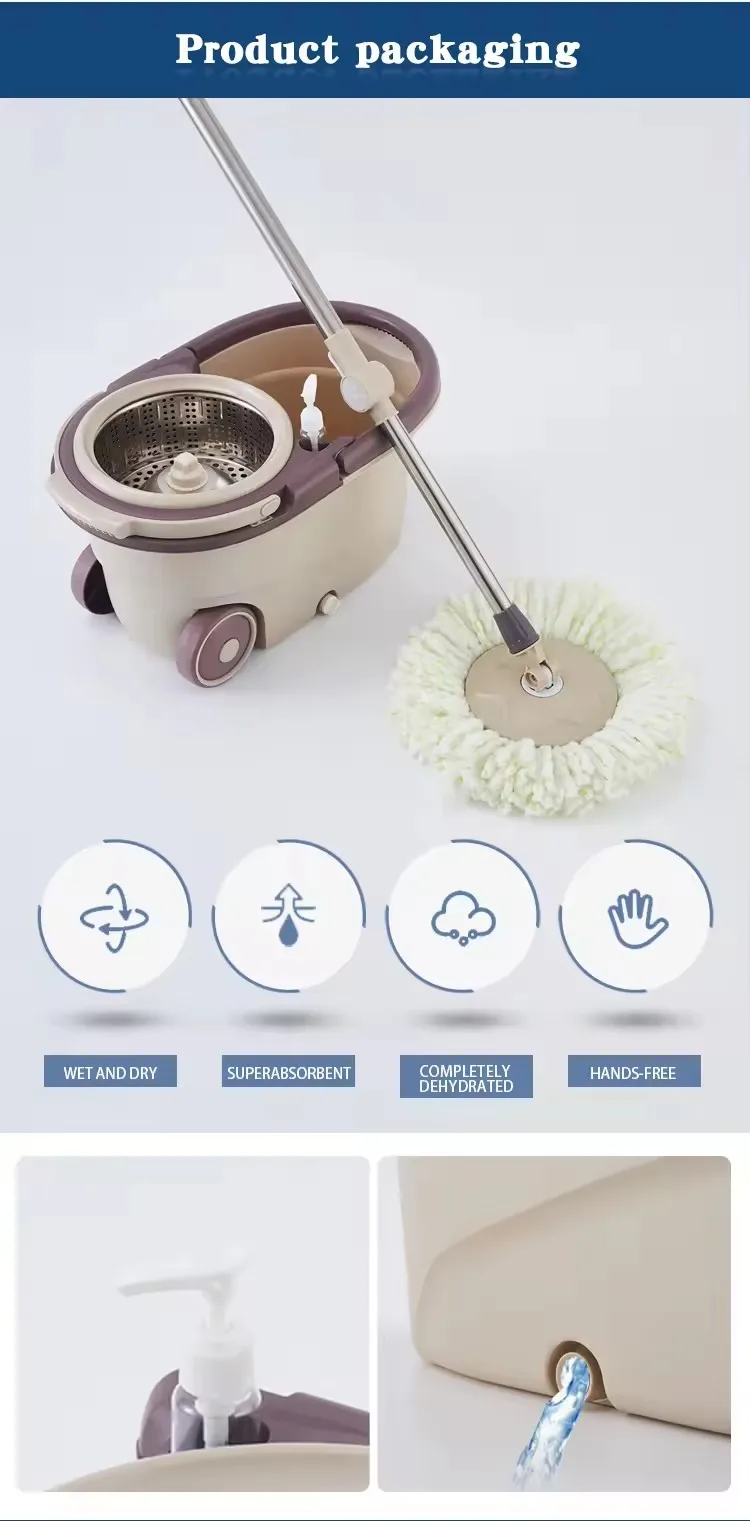 Clean Mop Floor Microfiber 360 Easy Floor Clean Bucket Cleaning Magic Mop Rotation Microfiber Cleaning Mop Bucket With Wheels