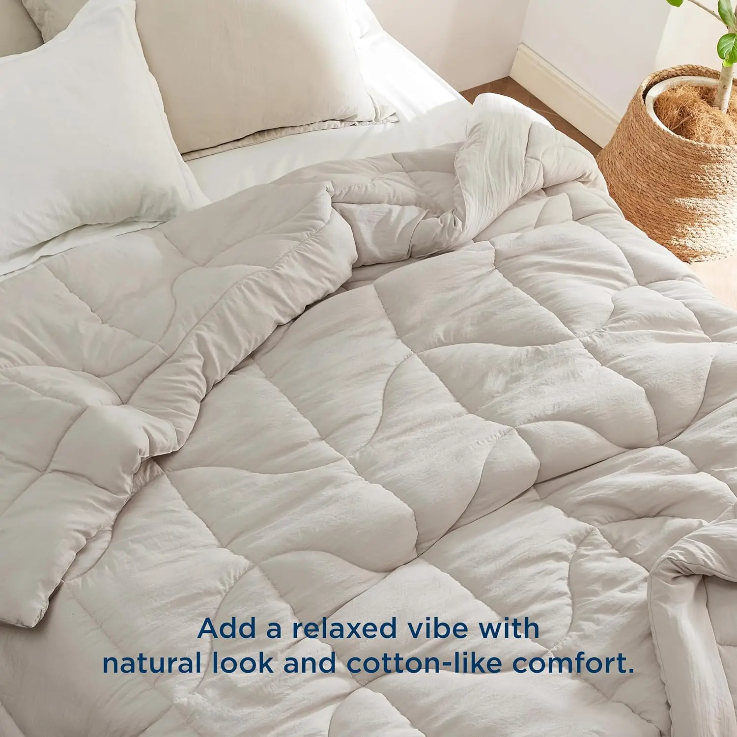Factory Down Alternative Comforter for All Season Soft Prewashed Comforter with 4 Tabs Lightweight & Warm Washable Comforters