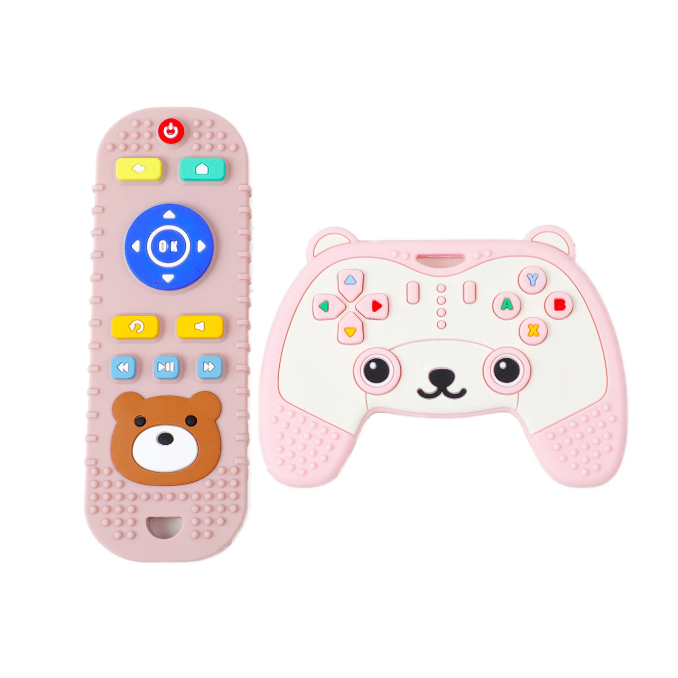 bpa free soft silicone phone teether silicone remote control teether shape silicone teething toys remote teether for baby