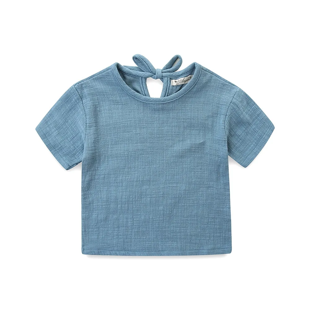 
Infant Girls Boys Summer Outfits Crepe Blank Short Sleeve Top String Bloomers Baby Muslin Cloth Set 