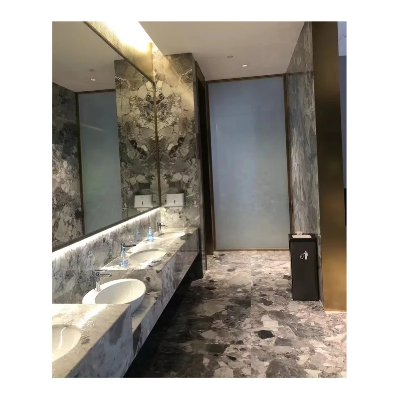 Natural Stone Polished Panda Grey Marble Slab For Floor Wall Tiles Kitchen Island Stairs