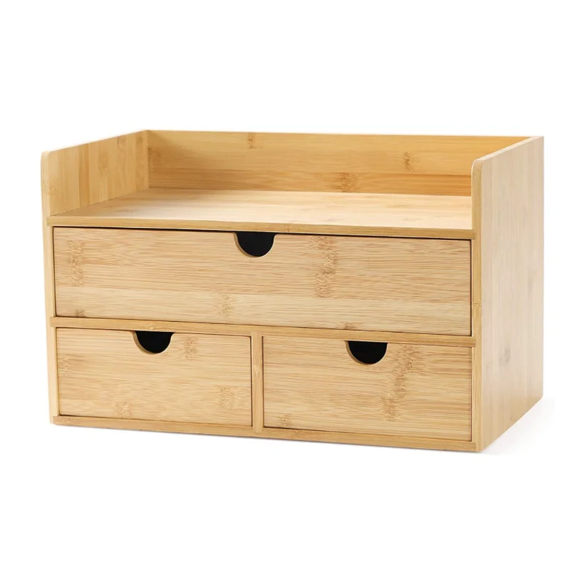 Бамбуковый Настольный органайзер с ящиками, бамбуковые ящики для настольного стола, настольный контейнер для хранения с ящиками для офисного стола, Органайзер