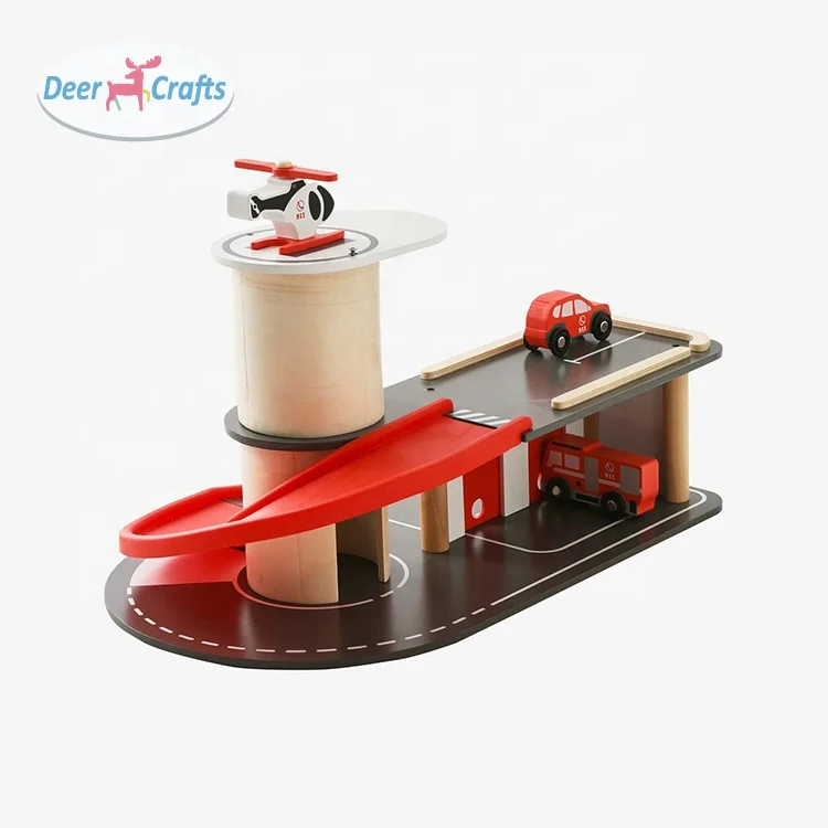 New creative design children slot toy wooden parking garage toy for sale DB04106
