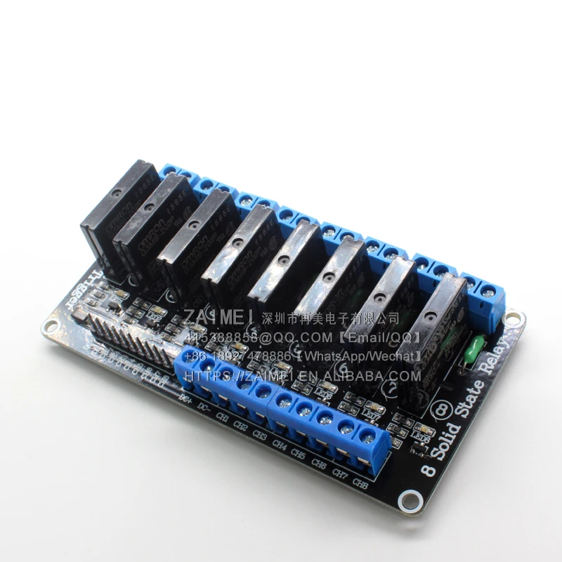 8 way 24V high level solid state relay module with fuse