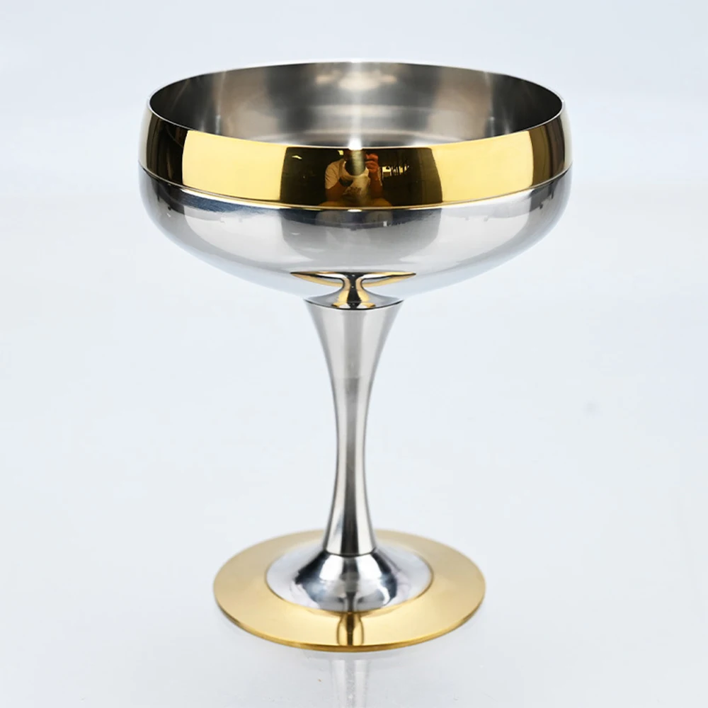 2024 New Stainless Steel Handicrafts Metal Material Wine Cup with Polishing Tableware Brass Glass
