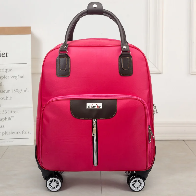 High Quality Suitcases Travel Oxford Cloth Zipper Wheeled Portable Cabin Trolley Hand Luggage Bag