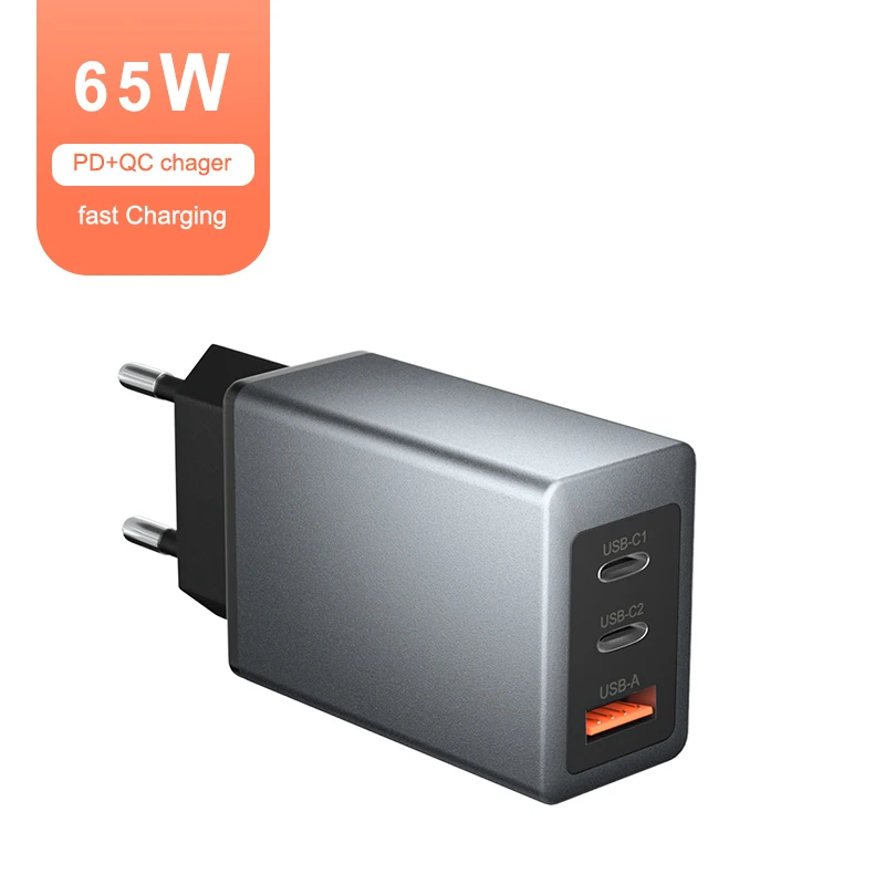 New GaN Technology Charger 65W 45W 20W 18W 5V3A 1A2C 3 Ports Super Fast Charge PD QC3.0 PPS Travel Charger For Smartphone Tablet