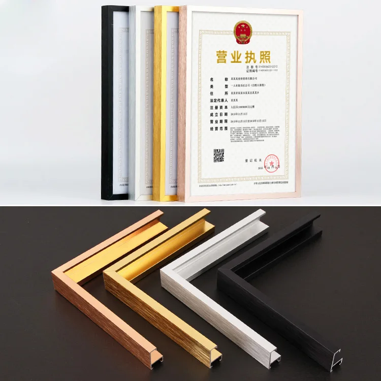 Silver Gold Rose Black Anodizing Metal Photo Frame Brushed Aluminium Frame For Photo/Picture Frame