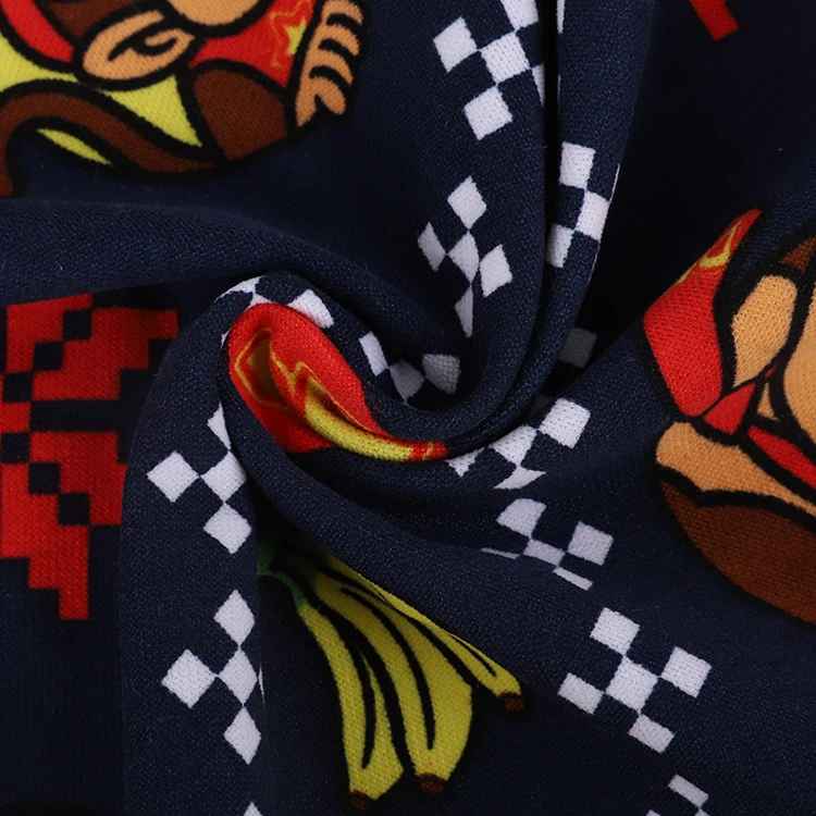 
Оптовая продажа, трикотажная ткань из 100% полиэстера с принтом, для одежды и брюк 