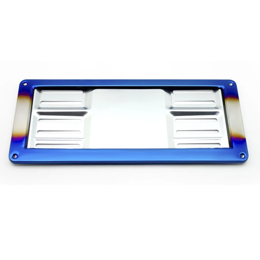 High Quality Blue Thailand Version Stainless Steel Auto Car SUV License Plate Frame Bracket Holder