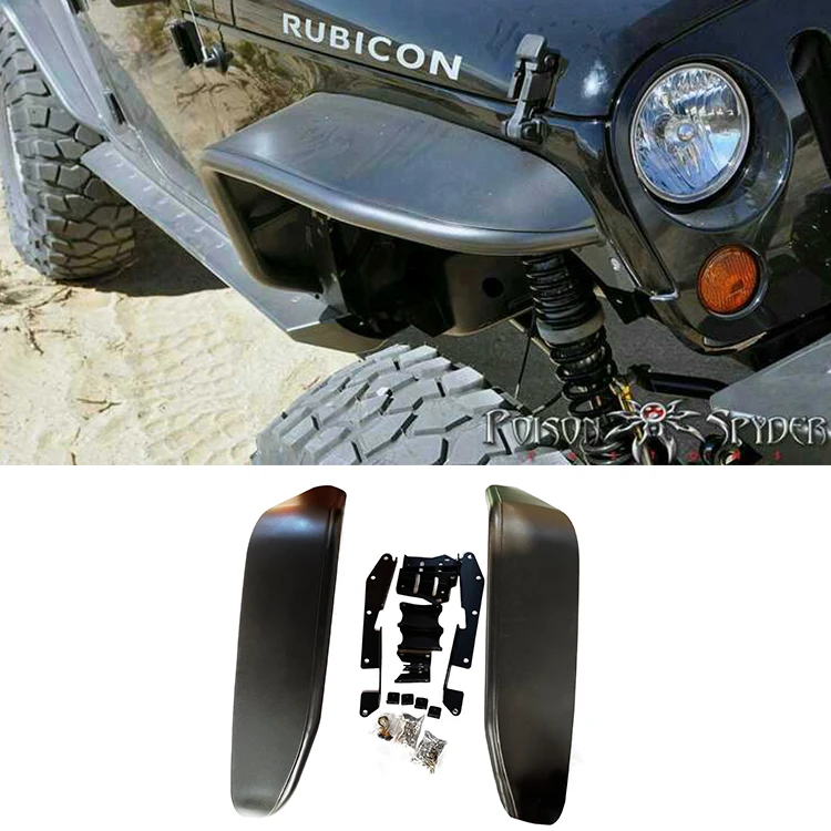 Car Upgrade Textured Steel Auto Parts Flat Fender Flares Fit Car Wheel Eyebrow For Jeep Wrangler Jk 2007-2018