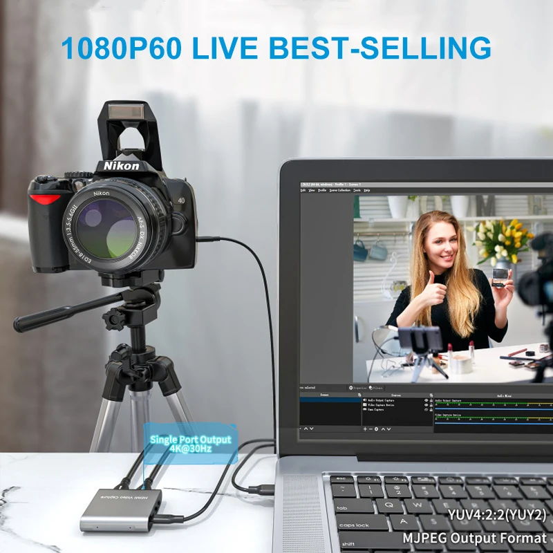  Новая продукция от поставщика 4k30 HDMI2.0 easycap Type-C Карта видеозахвата Аудио для OBS майнкрафт живое