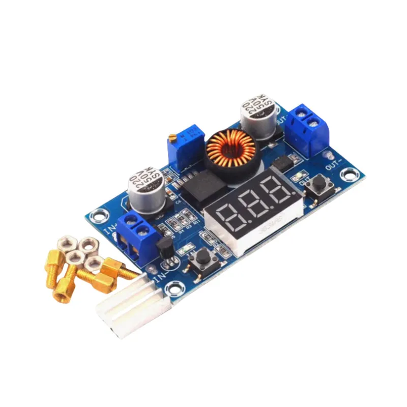 5A Высокая мощность XL4015 75 Вт DC-DC Регулируемый Модуль с вольтметром, медная колонка