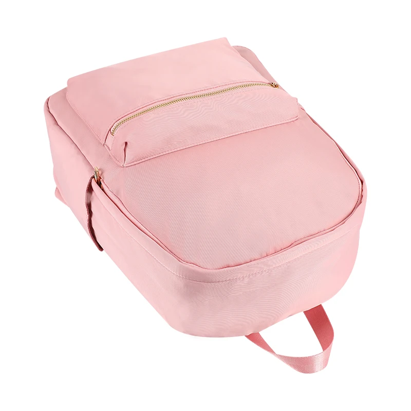Keymay 1Day Fast Shipping Dark Pink Backpack Weekend Travel Bag  Zipper Waterproof Nylon Sports Backpack Kids Student School Bag