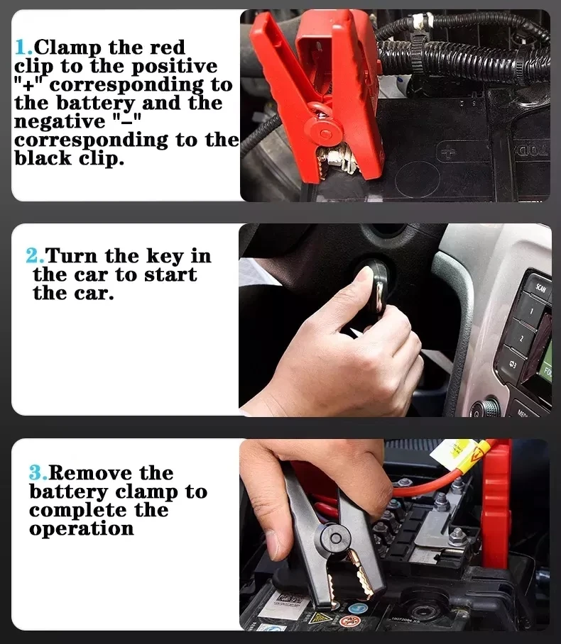 10000mAh Portable Car Jumper Start Power Bank 2USB Emergency Start Charger 12V Car Supercharged Battery Starting Device