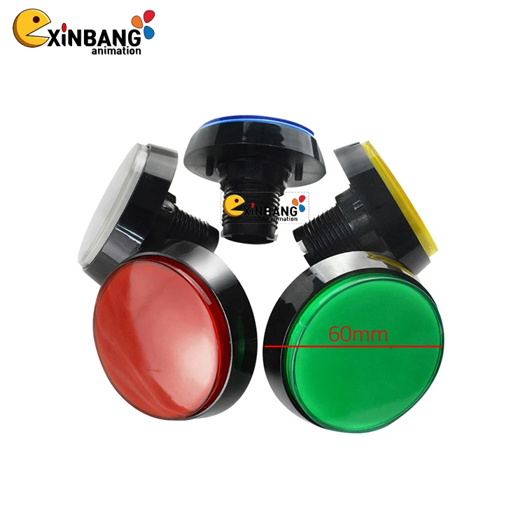 Large circular 60mm light mounted button flat beveled edge button accessories switch automatic reset button