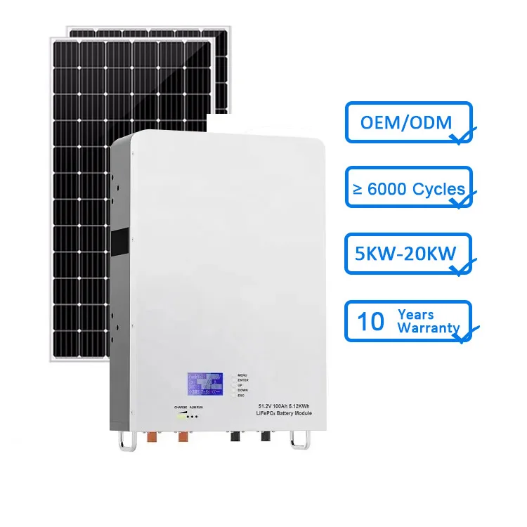 Заводская оптовая продажа LiFePO4 powerwall 10kwh солнечная домашняя система хранения энергии 100ah 200ah 48v 5KW power wall литиевая батарея