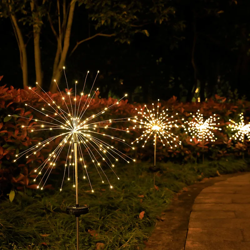 New Design Outdoor Waterproof LED Firework Lights 5V Remote Control Copper Wire Decoration for Home Party Holidays