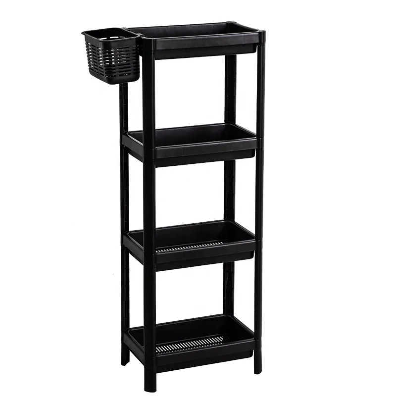 Multi-Purpose Bathroom Storage Rack Organizers Plastic Standing Storage Racks with Basket Bins