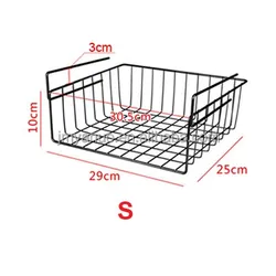 Iron Wire Kids Toys Hanging Under Shelf Storage Basket Metal Mesh Wire Shelf Hanging Document Organizer Office Storage Rack