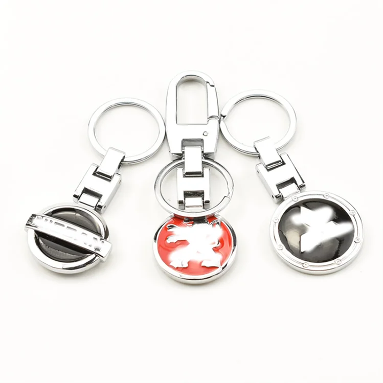 Wholesale Car Logo Keychain for Mitsubishi GMC Jeep Citroen Land Rover Customized Metal Keychain