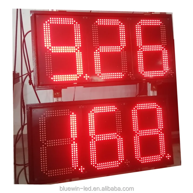 Пользовательский 7-сегментный светодиодный дисплей 12 дюймов 4-значный оптовый экран для АЗС