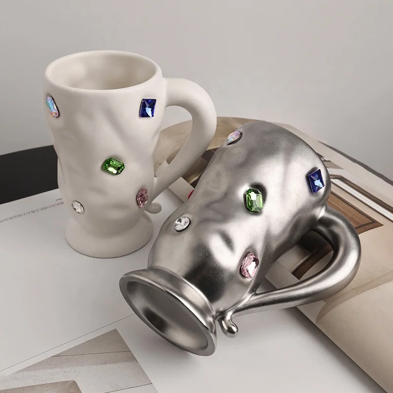 2023 BHM Wholesale Ceramic Mug Party Atmosphere Girl Heart Diamond Couple Mug