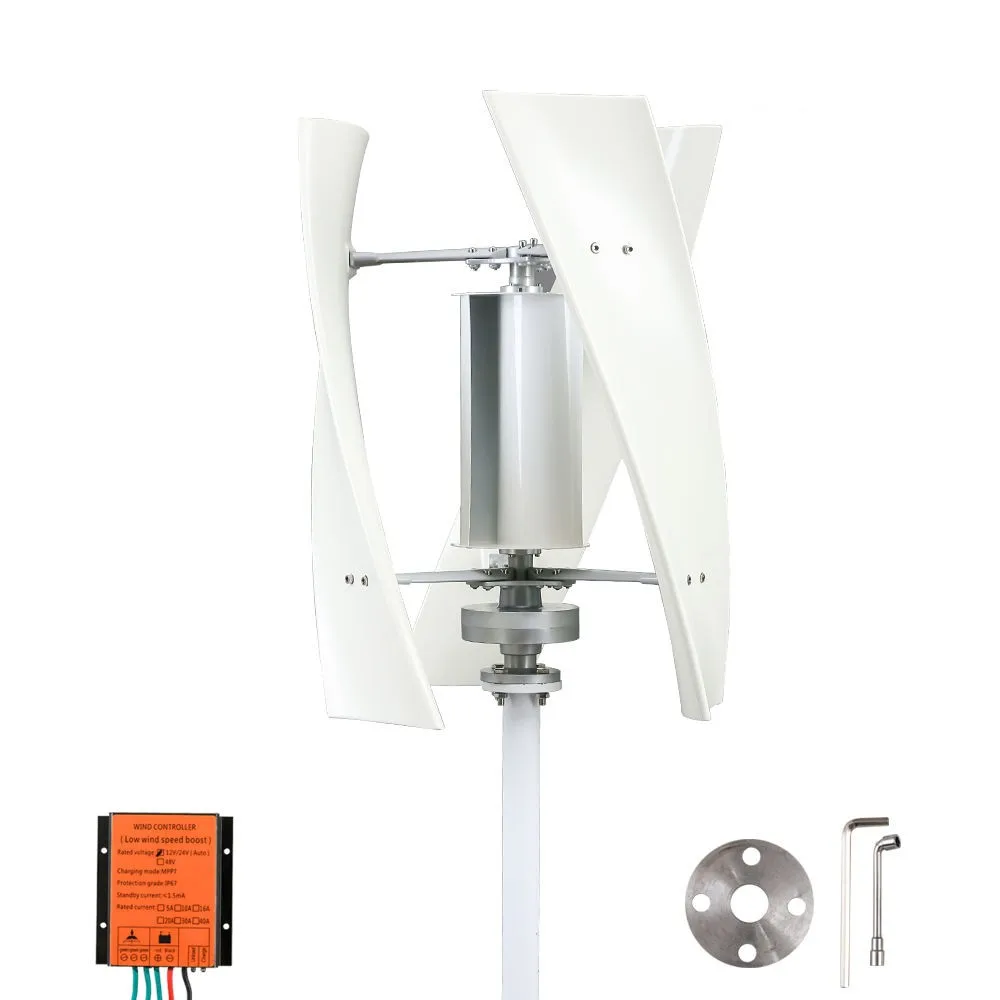 Free Energy Windmill 12V 24V 48V Turbine 500W 1000W 2000W 3000W 3 Blades Vertical Wind Generator With Mppt Charge Controller