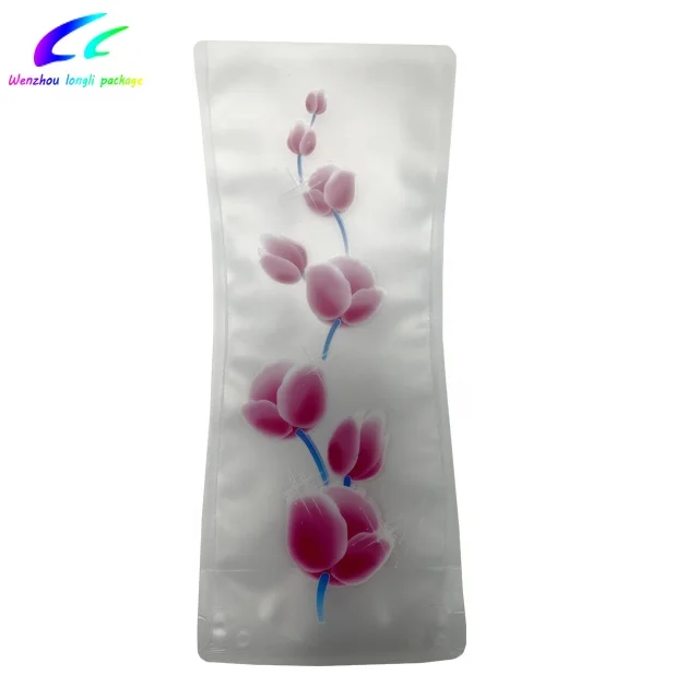 Hot sale beautiful printed foldable plastic vase for flowers