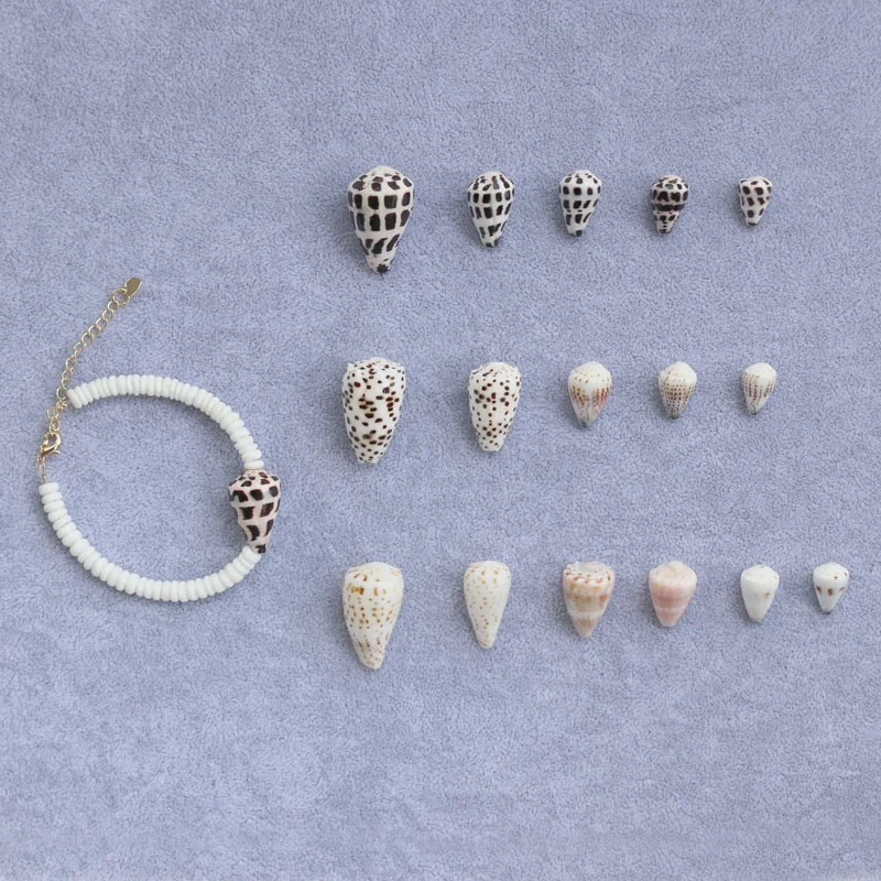 Custom Handmade Natural Mini Lovely Hebrew Cone Shell Pendant DIY Jewelry Accessories