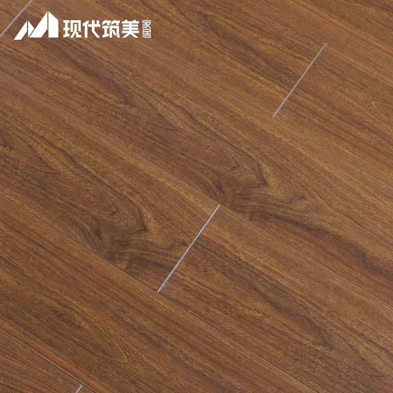 
Top sale wear-resistant AC4 water proof dark brown laminate floor walnut parquet flooring 