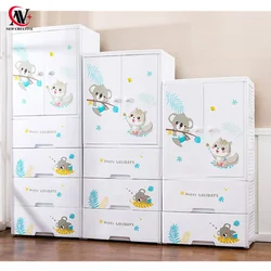 Pp пластиковые трубки хранения шкаф для детей 3 яруса кружевных с выдвижными ящиками с 2 открытыми дверями