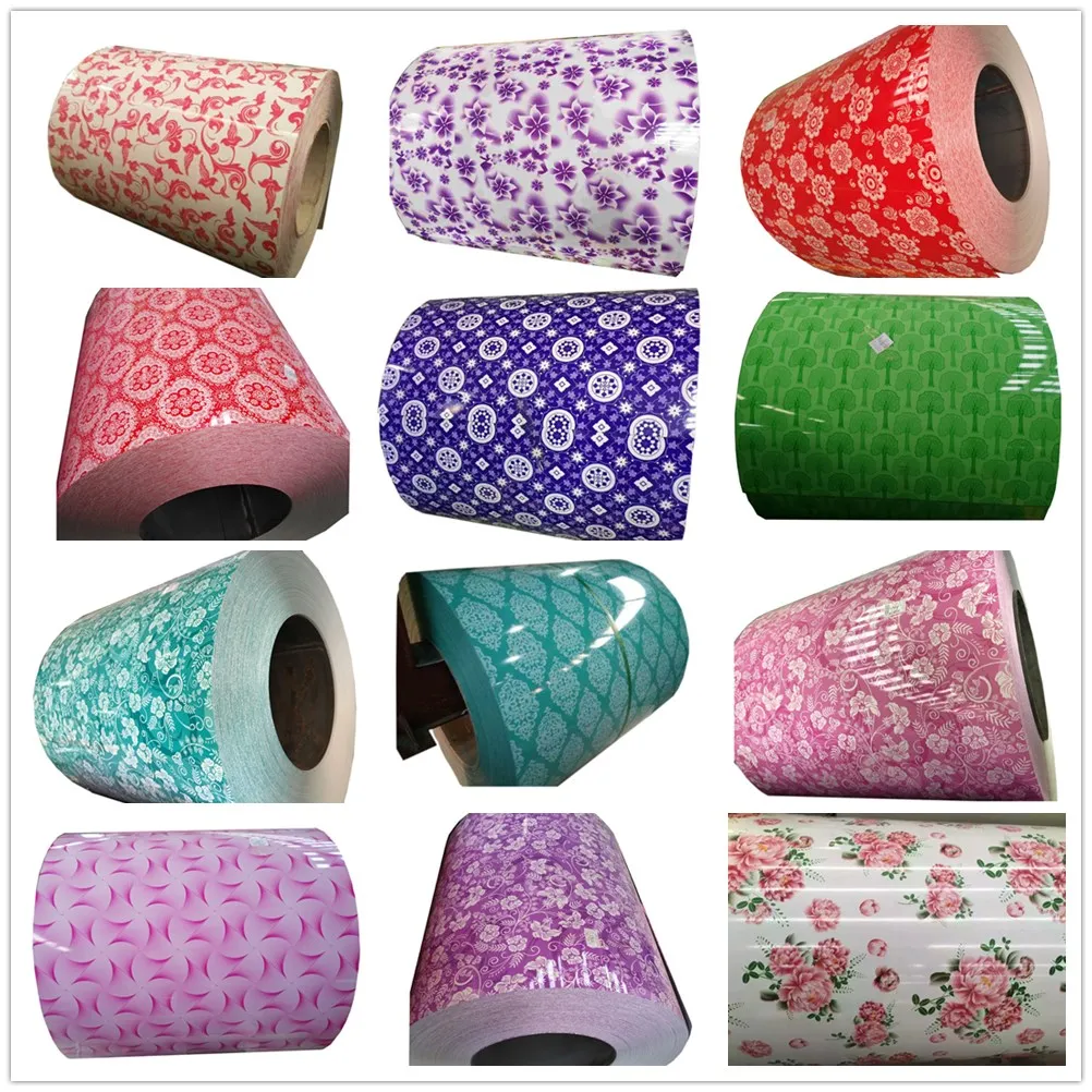 Waterproof wood grain printed ppgi / ppgl steel in coil for building material multi-application 900mm width color coated roll