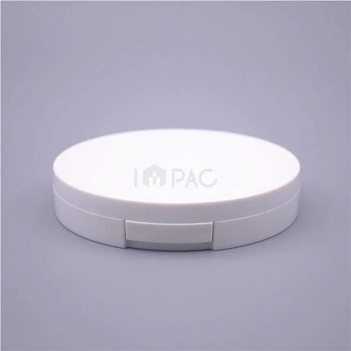 Round flip cap thin compact powder empty case with mirror blush cushion foundation container 15g
