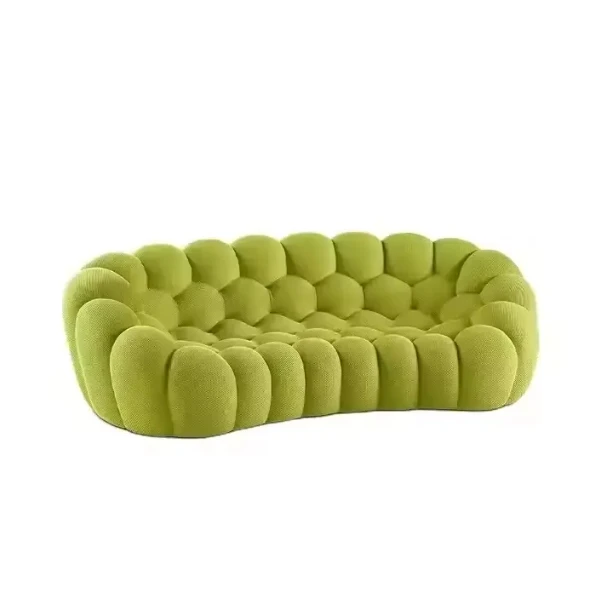 Luxury Customized French Bubble Fabric Sofa Set Modular Tufted Reclining Leisure Furniture Hotel Living Room Private Residence